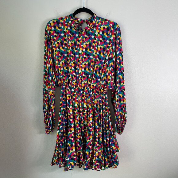 Rhode Womens Medium Caroline Dress Micro Confetti Mock Neck Long Sleeve - Picture 10 of 12